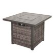 Nuu Garden 31.89-in W 50000-BTU Dark Brown Tabletop Aluminum Propane Gas Fire Pit Table