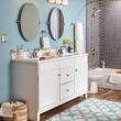 Moen Lindor High Arc 3-hole Spot Resist Brushed Nickel 4-in centerset 2-handle WaterSense Bathroom Sink Faucet with Drain