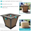 Sunnydaze Decor 28-in W 40000-BTU Brown Portable Steel Propane Gas Fire Pit Table