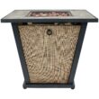 Sunnydaze Decor 28-in W 40000-BTU Brown Portable Steel Propane Gas Fire Pit Table