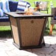 Sunnydaze Decor 28-in W 40000-BTU Brown Portable Steel Propane Gas Fire Pit Table