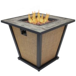 Sunnydaze Decor 28-in W 40000-BTU Brown Portable Steel Propane Gas Fire Pit Table