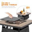 Nuu Garden 28.15-in W 50000-BTU Black Tabletop Iron Propane Gas Fire Pit Table