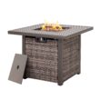 Nuu Garden 31.89-in W 50000-BTU Dark Brown Tabletop Aluminum Propane Gas Fire Pit Table
