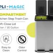 SIMPLI-MAGIC 60 Liter / 16 Gallon Rectangular Hands-Free Dual Compartment Recycling Kitchen Step Trash Can