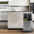 SIMPLI-MAGIC 60 Liter / 16 Gallon Rectangular Hands-Free Dual Compartment Recycling Kitchen Step Trash Can