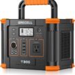 Portable Power Station 300W (Peak 600W), GRECELL 288Wh Solar Generator with 60W USB-C PD Output, 110V Pure Sine Wave AC Outlet Backup Lithium Battery for Outdoors Camping Travel Hunting Home Blackout - 1
