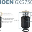 Moen Host Series 3/4 HP Continuous Feed Garbage Disposal with Sound Reduction for Kitchen Sink, Power Cord Included, GXS75C