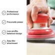 3M Random Orbital Sander – Pneumatic Palm Sander – 5” x 3/16” Diam. Orbit – Stikit Disc Pad – For Wood, 20317,Red