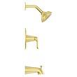 Pfister Willa Brushed Gold 1-handle Single Function Round Bathtub and Shower Faucet Valve Included