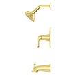 Pfister Willa Brushed Gold 1-handle Single Function Round Bathtub and Shower Faucet Valve Included