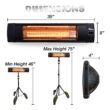Dr. Infrared Heater 5200-BTU 120-Volt Black Aluminum Electric Patio Heater