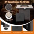 BABOOM Gas Fire Pits 30-in W 50000-BTU Black Portable Tabletop Steel Propane Gas Fire Pit Table