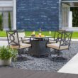 Nuu Garden 28.15-in W 50000-BTU Black Tabletop Iron Propane Gas Fire Pit Table