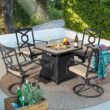 Nuu Garden 28.15-in W 50000-BTU Black Tabletop Iron Propane Gas Fire Pit Table
