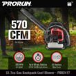 PRORUN PBB2417 51.7-cc 2-cycle 570-CFM 250-MPH Gas Backpack Leaf Blower PRORUN PBB2417 51.7-cc 2-cycle 570-CFM 250-MPH Gas Backpack Leaf Blower