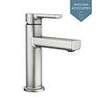 Moen Rinza Modern Straight Spout Spot Resist Brushed Nickel Single Hole 1-handle WaterSense Bathroom Sink Faucet with Drain and Deck Plate