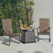 Nuu Garden 28.15-in W 50000-BTU Black Tabletop Iron Propane Gas Fire Pit Table