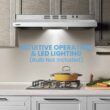 Comfee CVU30W2AST Range Hood 30 Inch Ducted Ductless Vent Hood Durable Stainless Steel Kitchen Hood