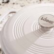 Lodge 6 Quart Enameled Cast Iron Dutch Oven with Lid – Oyster White