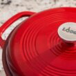 Lodge 6 Quart Enameled Cast Iron Dutch Oven with Lid – Island Spice Red