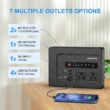 Powkey Portable Power Station 200W, 146Wh Portable Solar Generator Battery Pack with 2 Pure Sine Wave AC Outlets/4 USB A/1 DC Port, Lithium Battery Backup Power Supply for Camping Travel Outdoor Home - 3