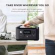 EF ECOFLOW RIVER 288Wh Portable Power Station,3 x 600W(Peak 1200W) AC Outlets & LED Flashlight, Fast Charging Silent Solar Generator (Solar Panel Optional) for Emergencies Home Outdoor Camping RV - 8