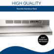 Broan-NuTone 413004 Non-Ducted Ductless Range Hood with Lights Exhaust Fan for Under Cabinet, 30-Inch, Stainless Steel