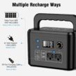 Portable Power Station 350W, Powkey 260Wh/70,000mAh Backup Lithium Battery, 110V Pure Sine Wave Power Bank with 2 AC Outlets, Portable Generator for Outdoors Camping Travel Hunting Emergency - 3