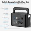 Portable Power Station 350W, Powkey 260Wh/70,000mAh Backup Lithium Battery, 110V Pure Sine Wave Power Bank with 2 AC Outlets, Portable Generator for Outdoors Camping Travel Hunting Emergency - 2