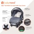 Baby Trend Ally Newborn Baby Infant Car Seat Carrier Travel System with Harness and Extra Cozy Cover for Babies Up to 35 Pounds, Gray Magnolia - 7