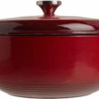 Lodge 6 Quart Enameled Cast Iron Dutch Oven with Lid – Island Spice Red