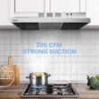 Comfee CVU30W2AST Range Hood 30 Inch Ducted Ductless Vent Hood Durable Stainless Steel Kitchen Hood