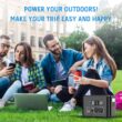 Portable Power Station 350W, Powkey 260Wh/70,000mAh Backup Lithium Battery, 110V Pure Sine Wave Power Bank with 2 AC Outlets, Portable Generator for Outdoors Camping Travel Hunting Emergency - 7