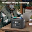 Portable Power Station 350W, Powkey 260Wh/70,000mAh Backup Lithium Battery, 110V Pure Sine Wave Power Bank with 2 AC Outlets, Portable Generator for Outdoors Camping Travel Hunting Emergency - 5