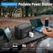Portable Power Station 350W, Powkey 260Wh/70,000mAh Backup Lithium Battery, 110V Pure Sine Wave Power Bank with 2 AC Outlets, Portable Generator for Outdoors Camping Travel Hunting Emergency - 6
