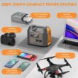 Portable Power Station EnginStar 300W Solar Generator 110V 296Wh Power Bank Two Pure Sine Wave AC Outlet 80000mAh Lithium Battery Pack for Camping Outdoors Trip RV Hunting Vans Emergency Backup - 2