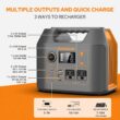 Portable Power Station EnginStar 300W Solar Generator 110V 296Wh Power Bank Two Pure Sine Wave AC Outlet 80000mAh Lithium Battery Pack for Camping Outdoors Trip RV Hunting Vans Emergency Backup - 3