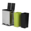SIMPLI-MAGIC 60 Liter / 16 Gallon Rectangular Hands-Free Dual Compartment Recycling Kitchen Step Trash Can