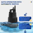 Acquaer 1/4 HP Automatic Swimming Pool Cover Pump, 115 V Submersible Acquaer 1/4 HP Automatic Swimming Pool Cover Pump, 115 V Submersible