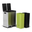 SIMPLI-MAGIC 60 Liter / 16 Gallon Rectangular Hands-Free Dual Compartment Recycling Kitchen Step Trash Can