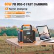 Portable Power Station 300W (Peak 600W), GRECELL 288Wh Solar Generator with 60W USB-C PD Output, 110V Pure Sine Wave AC Outlet Backup Lithium Battery for Outdoors Camping Travel Hunting Home Blackout - 4