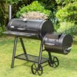 MFSTUDIO Heavy Duty Smoker, X-Large Charcoal Grill with Offset Smoker, 942 sq.in. Cooking Area, For Outdoor Camping Family & Friends Gathering, Black - 1