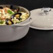Lodge 6 Quart Enameled Cast Iron Dutch Oven with Lid – Oyster White