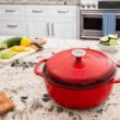 Lodge 6 Quart Enameled Cast Iron Dutch Oven with Lid – Island Spice Red