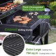Captiva Designs Extra Large Charcoal BBQ Grill with Oversize Cooking Area(794 sq.in.), Outdoor Cooking Grill with 2 Individual Lifting Charcoal Trays and 2 Foldable Side Tables - 2