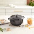 Lodge 6 Quart Enameled Cast Iron Dutch Oven with Lid – Midnight Chrome Lodge 6 Quart Enameled Cast Iron Dutch Oven with Lid – Midnight Chrome