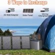 Portable Solar Generator, 300W Portable Power Station with Foldable 60W Solar Panel, 110V Pure Sine Wave, 280Wh Lithium Battery Pack with DC AC Outlet for Home Use, RV, Outdoor Camping Adventure - 4