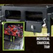 Sophia & William Extra Large Charcoal BBQ Grills with 794 SQ.IN. Cooking Area, Outdoor Barbecue Grill with Dual-Zone Individual & Adjustable Charcoal Tray and 2 Foldable Side Table, Black - 3