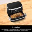 Ninja DZ071 Foodi 6-in-1 DualZone FlexBasket Air Fryer with 7-QT MegaZone & Basket Divider, Large Proteins & Full Meals, Smart Finish Cook 2 Foods 2 Ways, Large Capacity, Air Fry, Bake & More, Black - 10